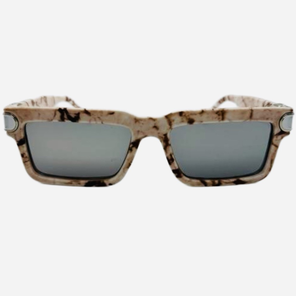 6127 | Cream Marble Rectangle Fashion Sunglasses